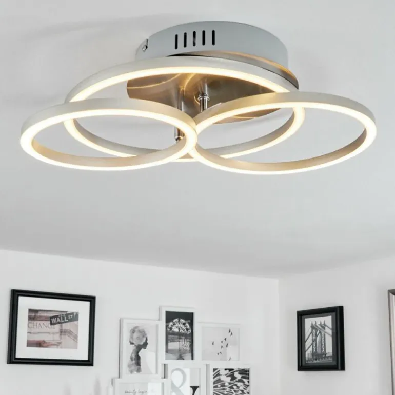 Plafonnier Malanje LED Nickel mat, 3 lumières