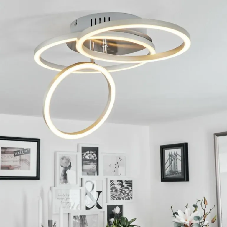 Plafonnier Malanje LED Nickel mat, 3 lumières