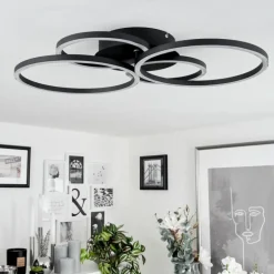 Plafonnier Malanje LED Noir, 4 lumières
