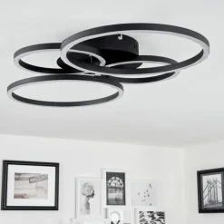 Plafonnier Malanje LED Noir, 4 lumières