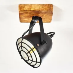 Plafonnier Malix Brun, Noir, 1 lumière