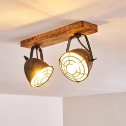 Plafonnier Malix Brun, Noir, 2 lumières