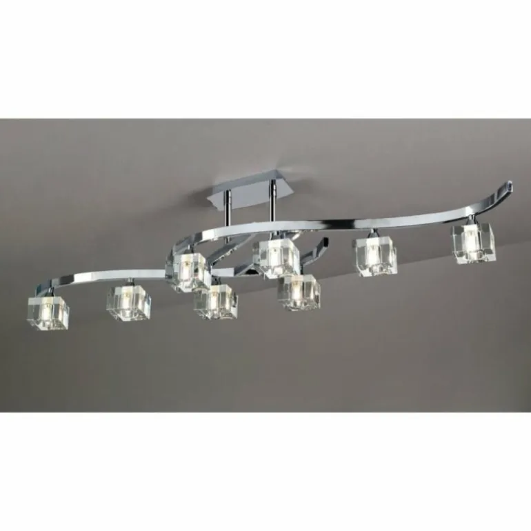 Plafonnier Mantra Cuadrax Chrome, 8 lumières