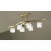 Plafonnier Mantra Cuadrax Laiton, 6 lumières