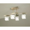 Plafonnier Mantra Cuadrax Laiton, 4 lumières
