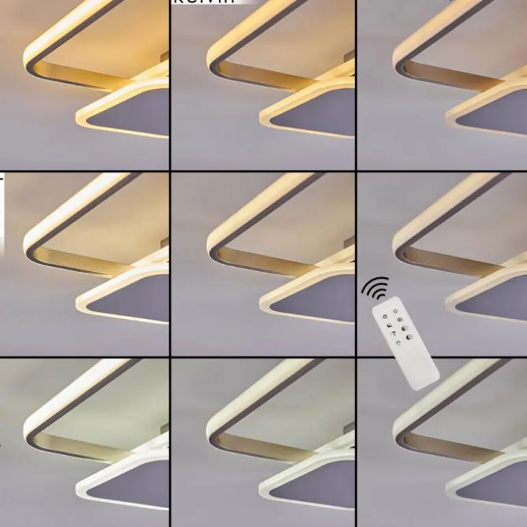 Plafonnier Manzanales LED Chrome, 1 lumière, Télécommandes