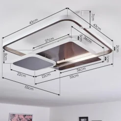 Plafonnier Manzanales LED Chrome, 1 lumière, Télécommandes