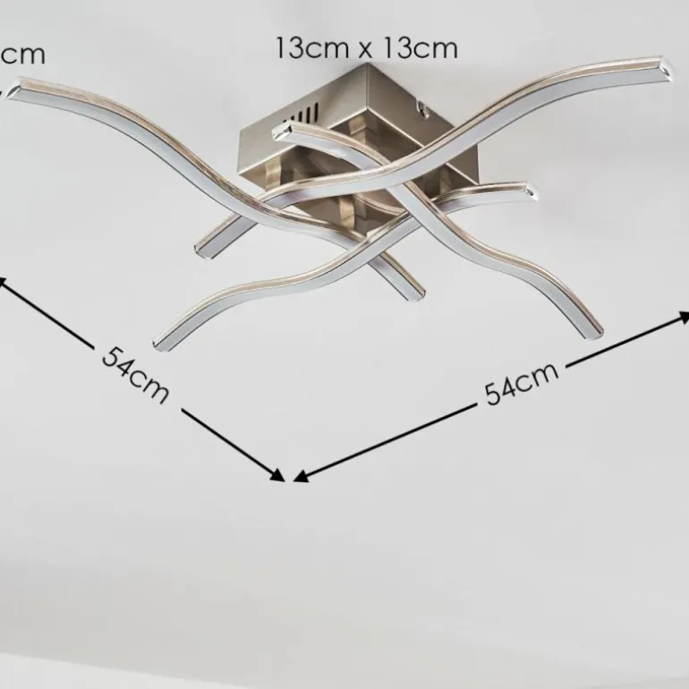 Plafonnier Mapleton LED Nickel mat, 4 lumières