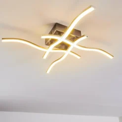 Plafonnier Mapleton LED Nickel mat, 4 lumières
