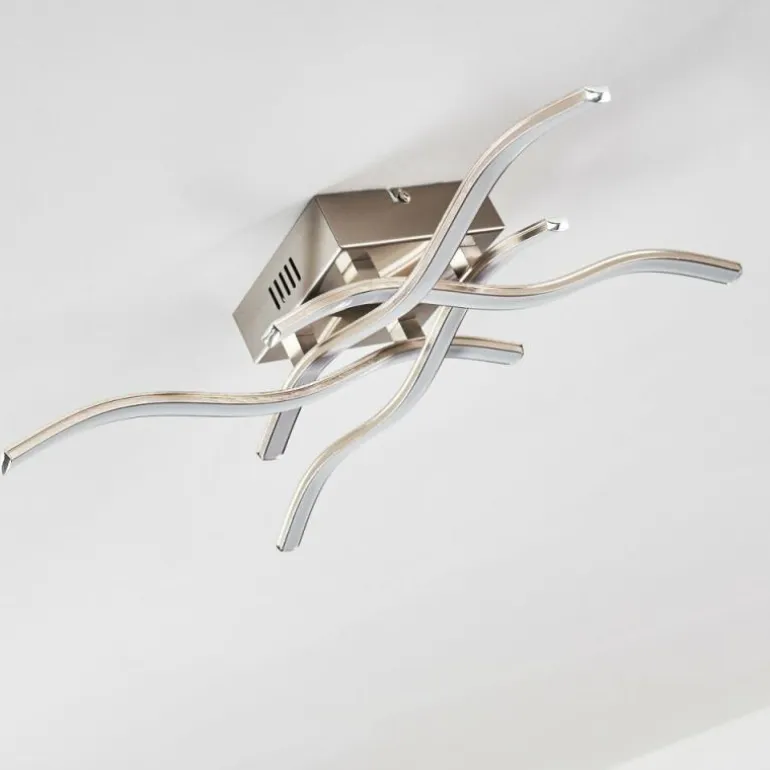 Plafonnier Mapleton LED Nickel mat, 4 lumières