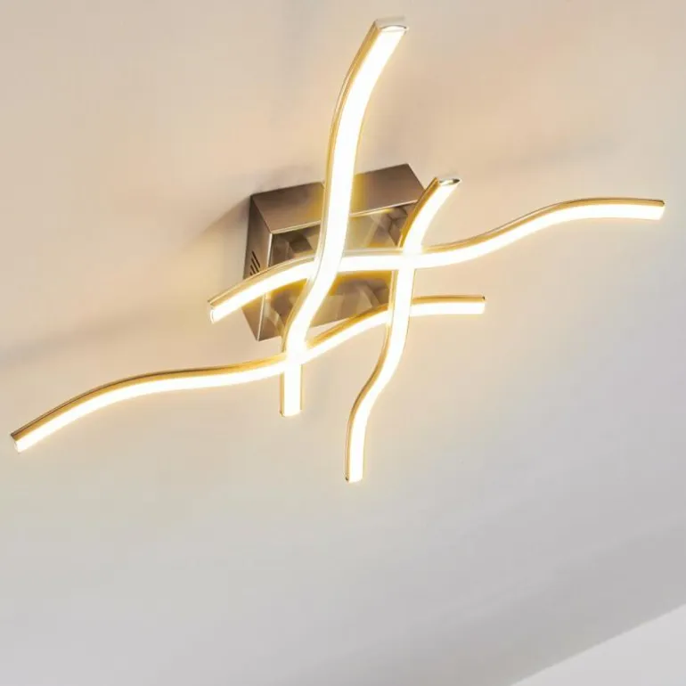 Plafonnier Mapleton LED Nickel mat, 4 lumières