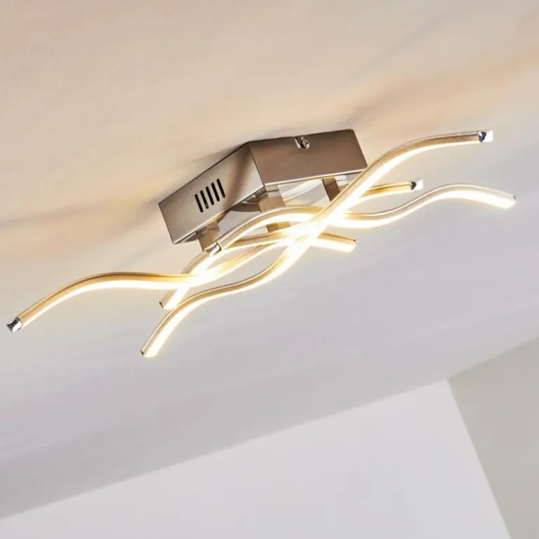 Plafonnier Mapleton LED Nickel mat, 4 lumières