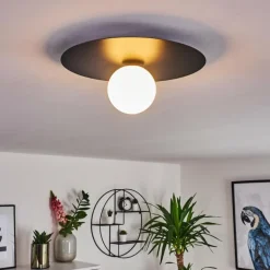 Plafonnier Marahu Noir, 1 lumière