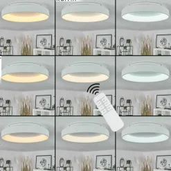 Plafonnier Maraya LED Blanc, 1 lumière, Télécommandes
