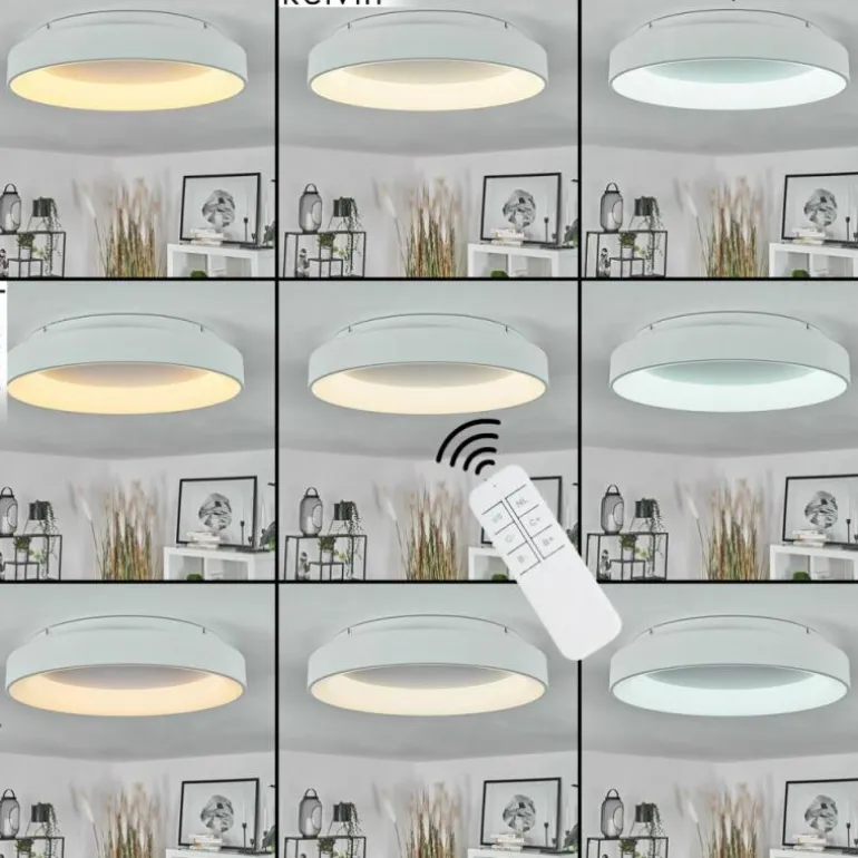 Plafonnier Maraya LED Blanc, 1 lumière, Télécommandes