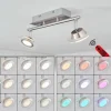 Plafonnier Marsen LED Chrome, Nickel mat, 2 lumières, Télécommandes, Changeur de couleurs