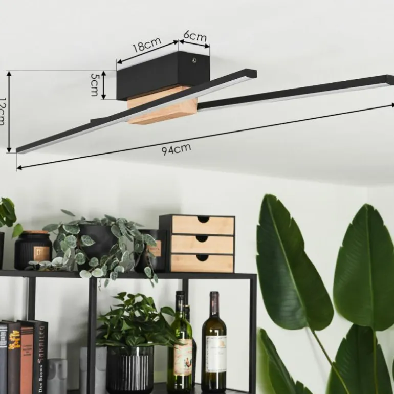 Plafonnier Meiral LED Écru, Noir, 2 lumières