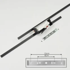 Plafonnier Meiral LED Écru, Noir, 2 lumières
