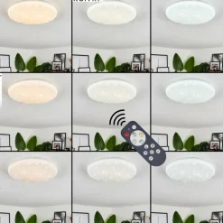 Plafonnier Melres LED Blanc, 1 lumière, Télécommandes