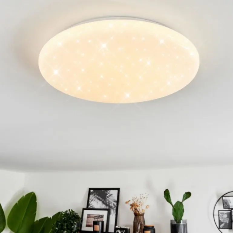 Plafonnier Melres LED Blanc, 1 lumière, Télécommandes