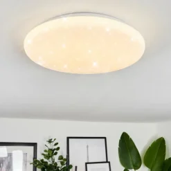 Plafonnier Melres LED Blanc, 1 lumière, Télécommandes