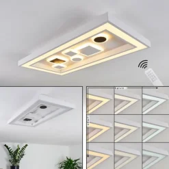 Plafonnier Minichu LED Noir, Blanc, 1 lumière, Télécommandes