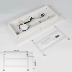 Plafonnier Minichu LED Noir, Blanc, 1 lumière, Télécommandes
