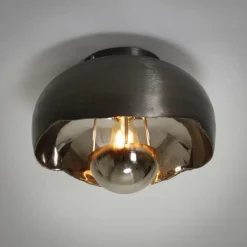 Plafonnier Mirror Nickel mat, Noir, 1 lumière