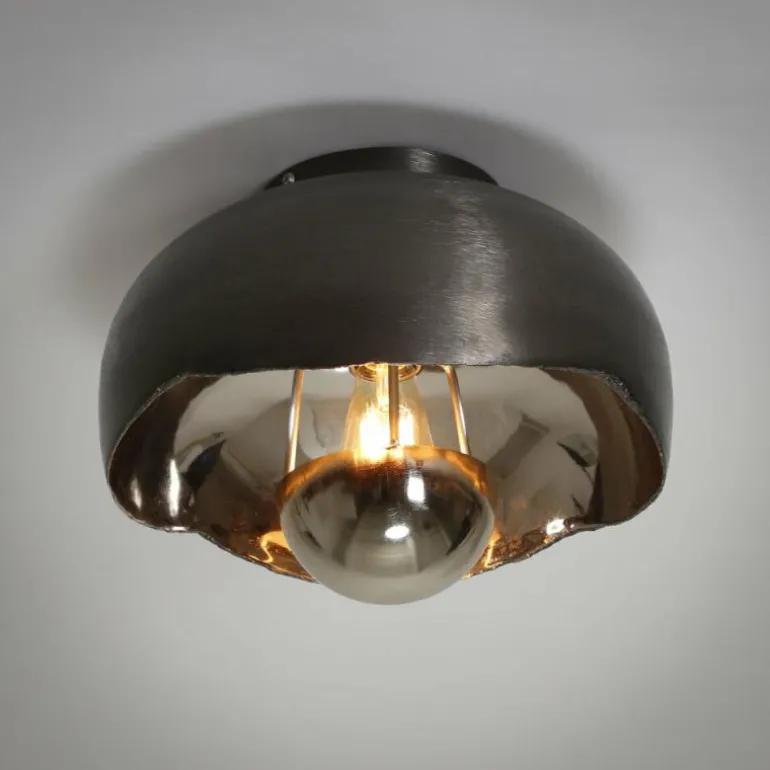Plafonnier Mirror Nickel mat, Noir, 1 lumière