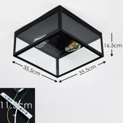 Plafonnier Moatize Noir, 2 lumières