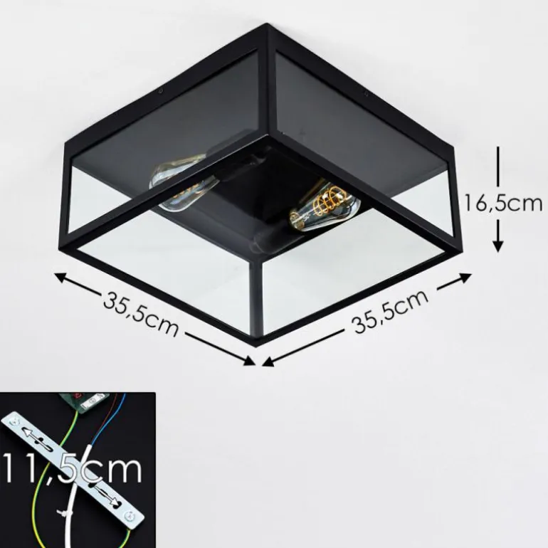 Plafonnier Moatize Noir, 2 lumières