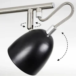 Plafonnier Moesdorf Nickel mat, Noir, 3 lumières