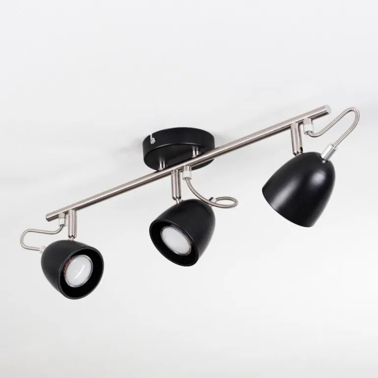 Plafonnier Moesdorf Nickel mat, Noir, 3 lumières