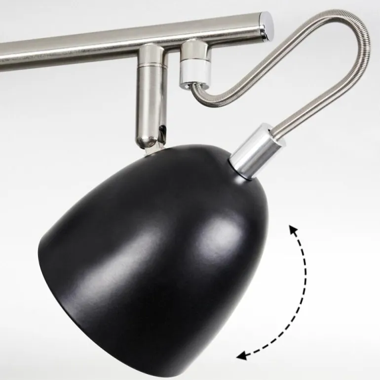 Plafonnier Moesdorf Nickel mat, Noir, 4 lumières