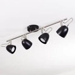 Plafonnier Moesdorf Nickel mat, Noir, 4 lumières