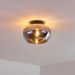 Plafonnier Molloy Chrome, Fumé, 1 lumière