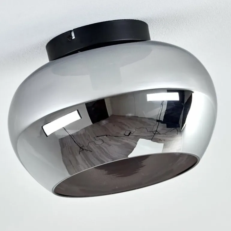 Plafonnier Molloy Chrome, Fumé, 1 lumière