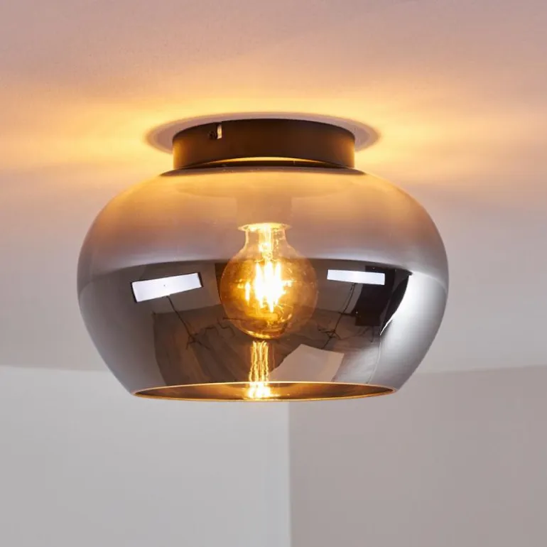 Plafonnier Molloy Chrome, Fumé, 1 lumière