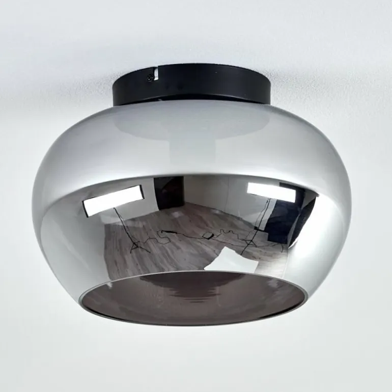 Plafonnier Molloy Chrome, Fumé, 1 lumière