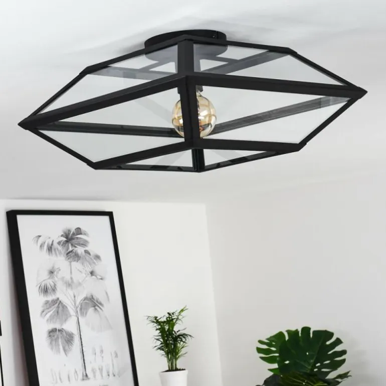 Plafonnier Moraira Noir, 1 lumière