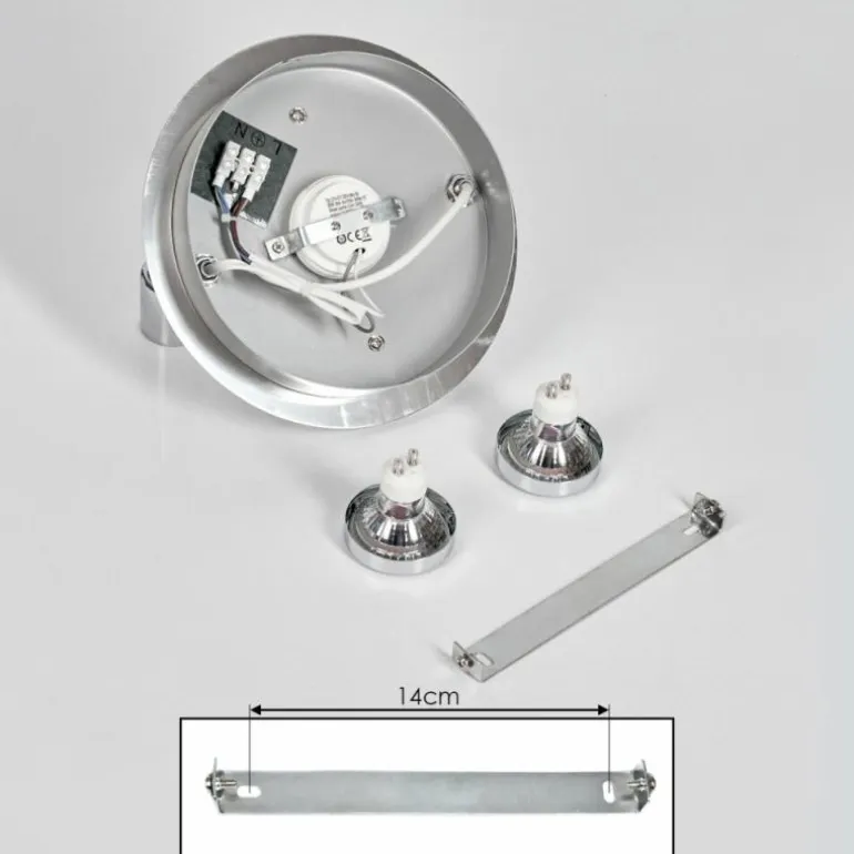 Plafonnier Morges LED Chrome, Nickel mat, 2 lumières