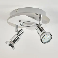 Plafonnier Morges LED Chrome, Nickel mat, 2 lumières