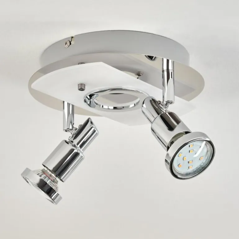 Plafonnier Morges LED Chrome, Nickel mat, 2 lumières