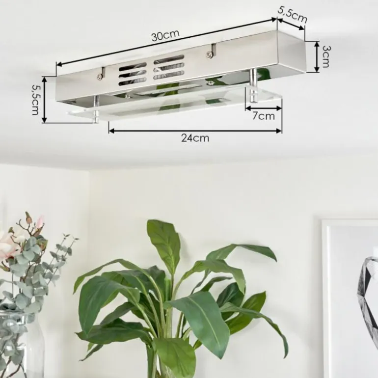 Plafonnier Morges LED Chrome, 1 lumière