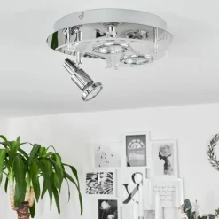 Plafonnier Morges LED Chrome, Blanc, 3 lumières