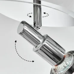 Plafonnier Morges LED Chrome, Blanc, 3 lumières