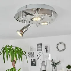 Plafonnier Morges LED Chrome, Blanc, 3 lumières