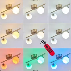 Plafonnier Motala LED Nickel mat, 2 lumières, Télécommandes, Changeur de couleurs
