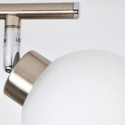Plafonnier Motala LED Nickel mat, 4 lumières, Télécommandes, Changeur de couleurs