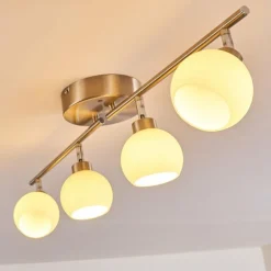 Plafonnier Motala LED Nickel mat, 4 lumières, Télécommandes, Changeur de couleurs